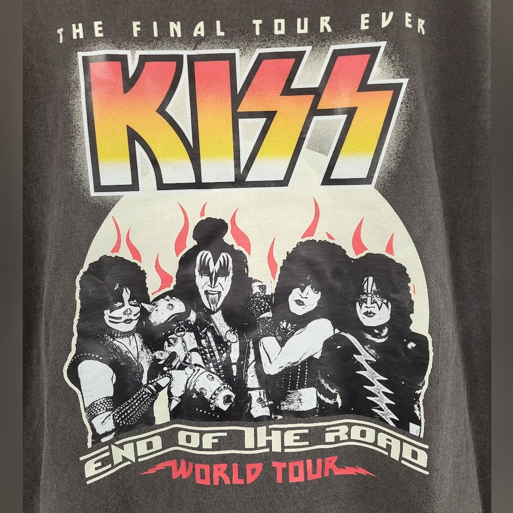 KISS Band Merch Dark Retro Gray Color, Band Concert Tour Modern 2XL - Picture 2 of 6